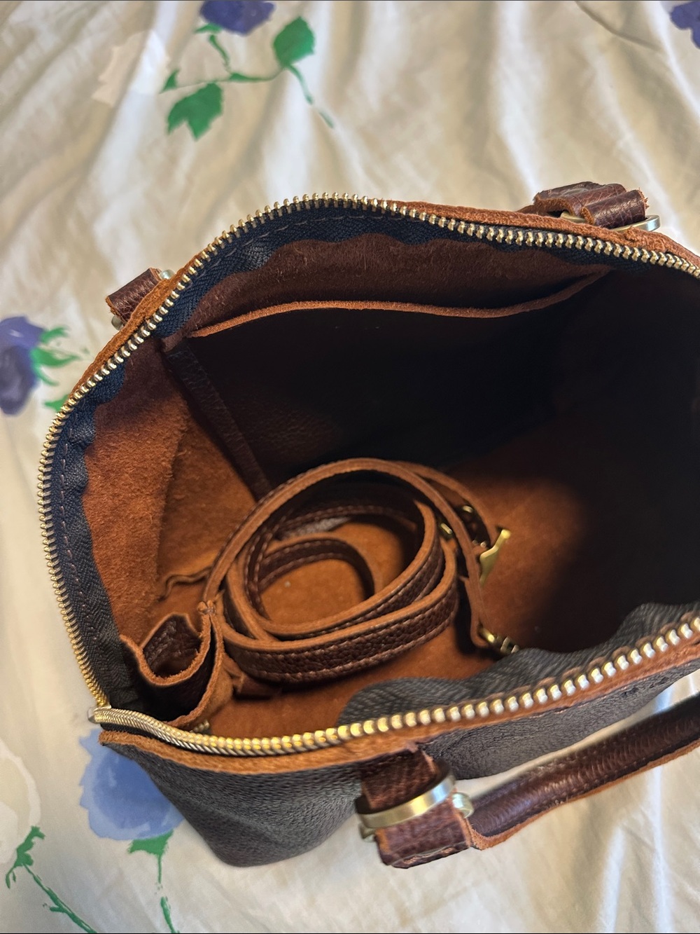 Portland Leather Dark Brown Dome Satchel - Picture 3 of 5